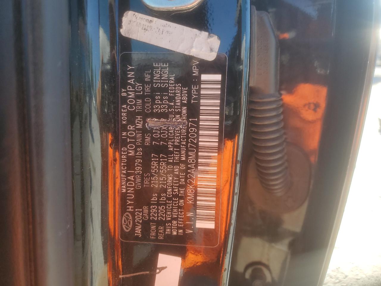 2021 Hyundai Kona Sel VIN: KM8K22AA8MU720971 Lot: 84429875