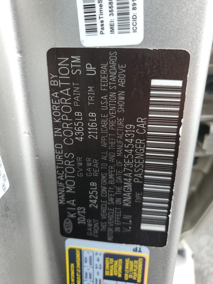 2014 Kia Optima Lx VIN: KNAGM4A73E5454319 Lot: 71866945