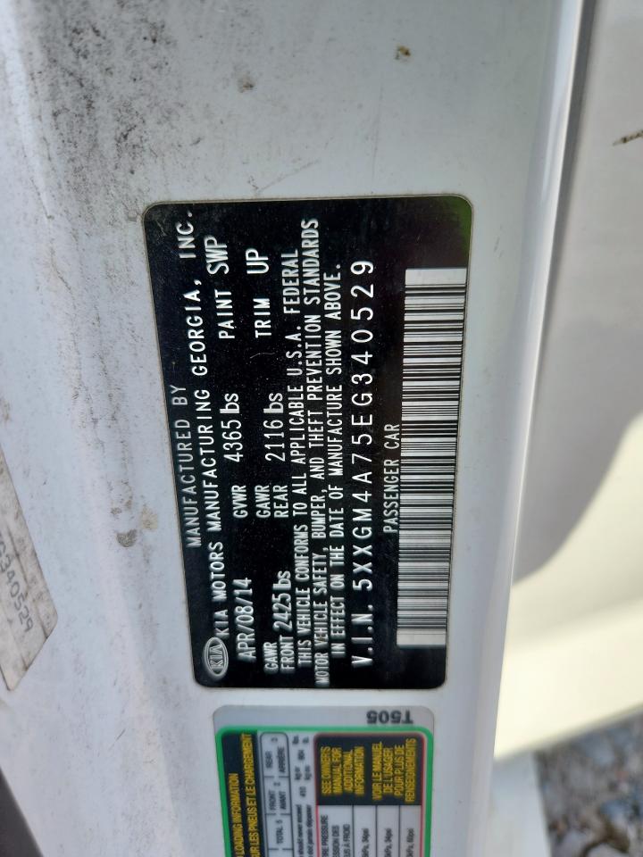 2014 Kia Optima Lx VIN: 5XXGM4A75EG340529 Lot: 80566135