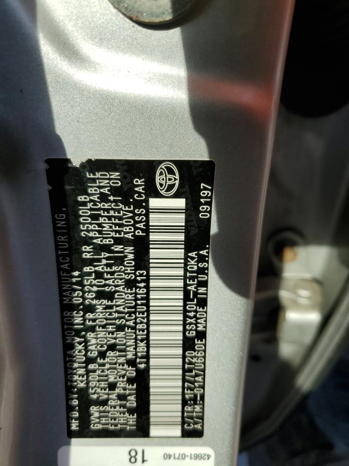 2014 Toyota Avalon Base VIN: 4T1BK1EB2EU116413 Lot: 80149385