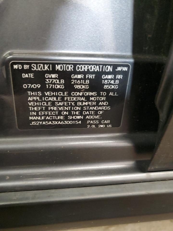 2010 Suzuki Sx4 VIN: JS2YA5A3XA6300154 Lot: 81369875