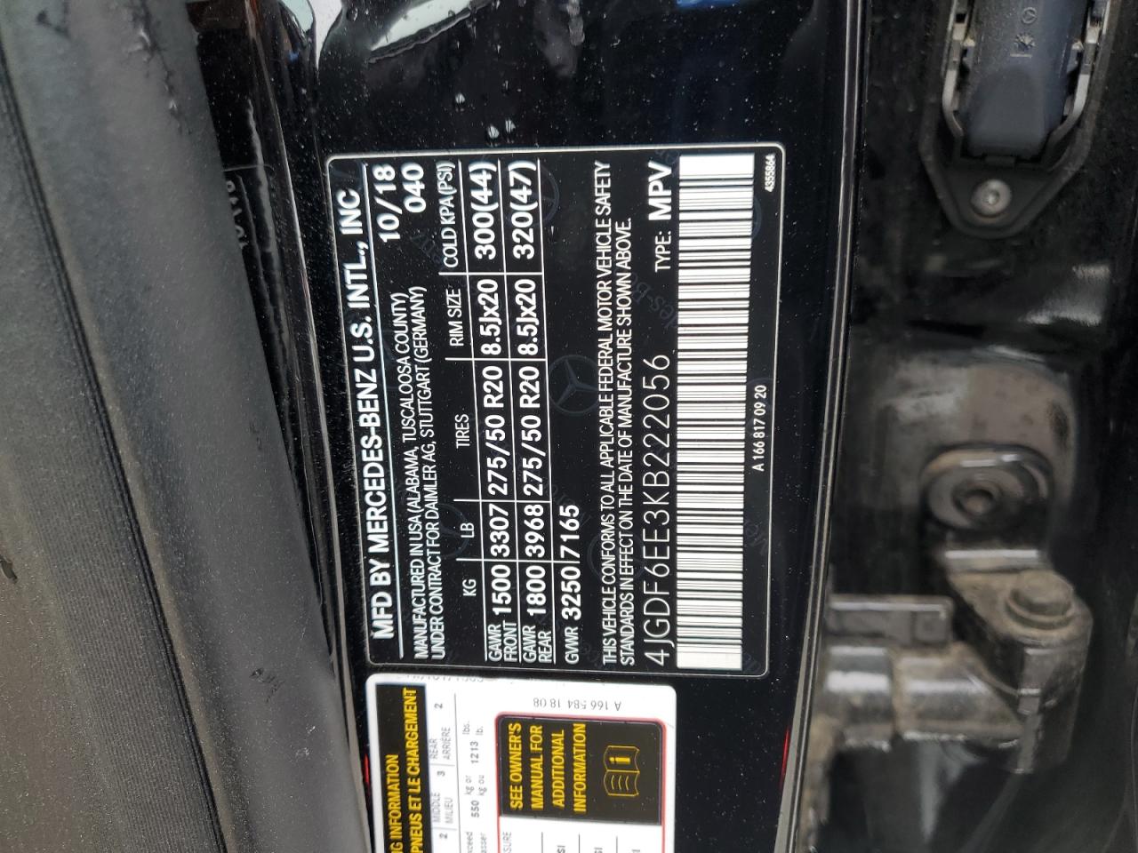 2019 Mercedes-Benz Gls 450 4Matic VIN: 4JGDF6EE3KB222056 Lot: 81434425