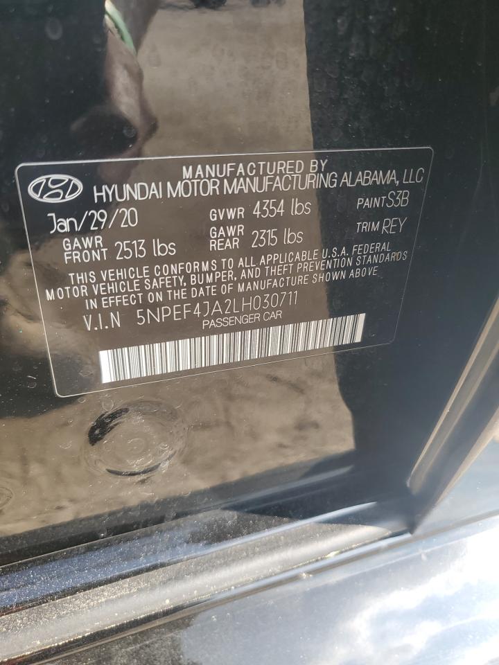 2020 Hyundai Sonata Sel VIN: 5NPEF4JA2LH030711 Lot: 81641655