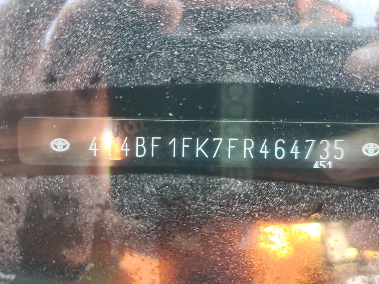 2015 Toyota Camry Le VIN: 4T4BF1FK7FR464735 Lot: 84436135