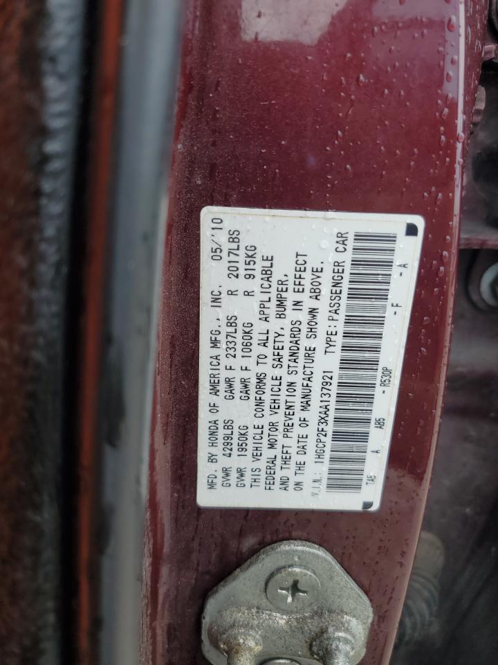 2010 Honda Accord Lx VIN: 1HGCP2F3XAA137921 Lot: 80549405