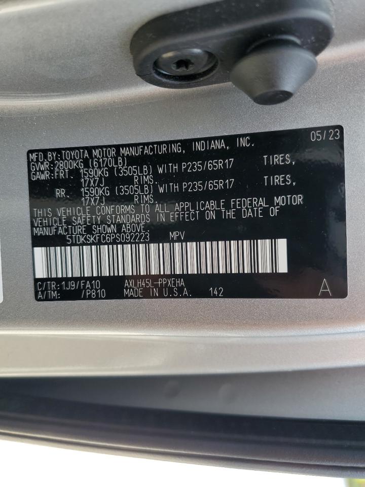 2023 Toyota Sienna Le VIN: 5TDKSKFC6PS092223 Lot: 80493715