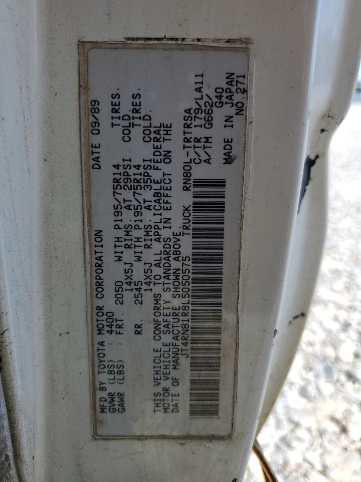 1990 Toyota Pickup 1/2 Ton Short Wheelbase VIN: JT4RN81R8L5050575 Lot: 80267835