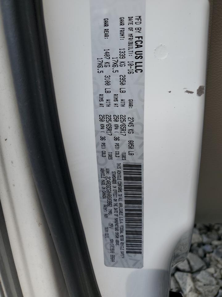 2017 Dodge Grand Caravan Sxt VIN: 2C4RDGCG0HR603982 Lot: 81786265