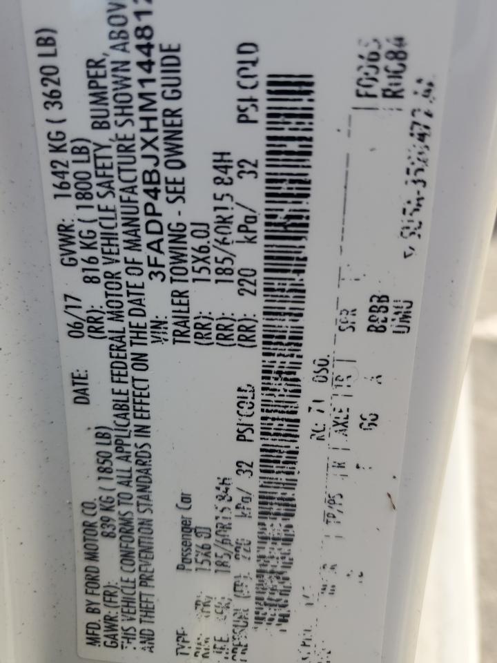 2017 Ford Fiesta Se VIN: 3FADP4BJXHM144812 Lot: 80724555