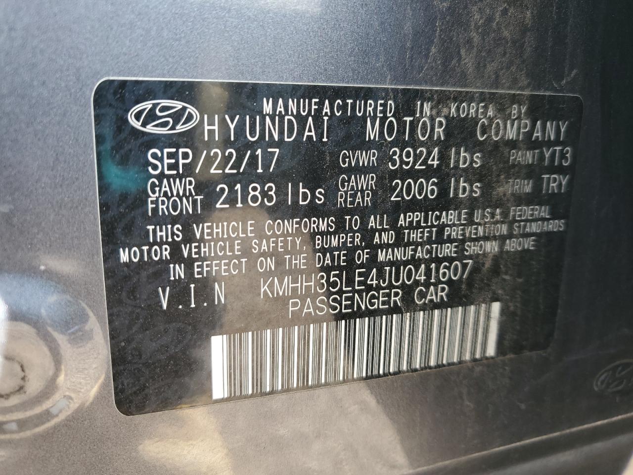 2018 Hyundai Elantra Gt VIN: KMHH35LE4JU041607 Lot: 80744225