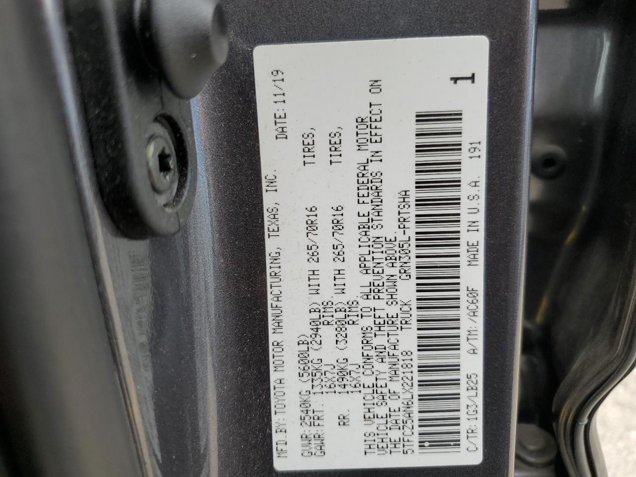 2020 Toyota Tacoma Double Cab VIN: 5TFCZ5AN6LX221818 Lot: 81645745