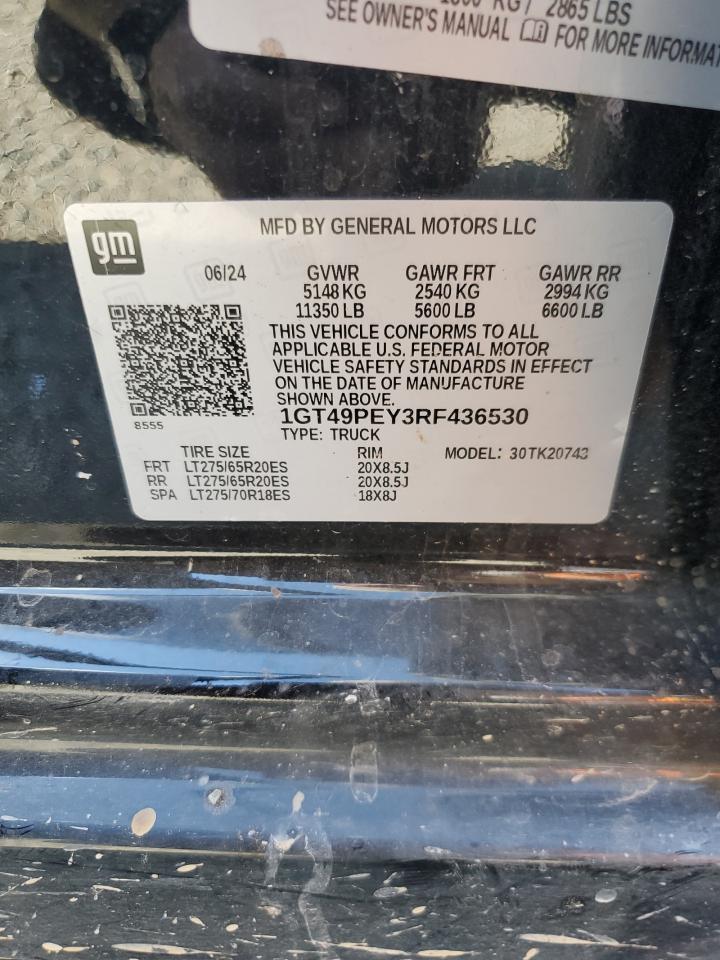 2024 GMC Sierra K2500 At4 VIN: 1GT49PEY3RF436530 Lot: 81442695