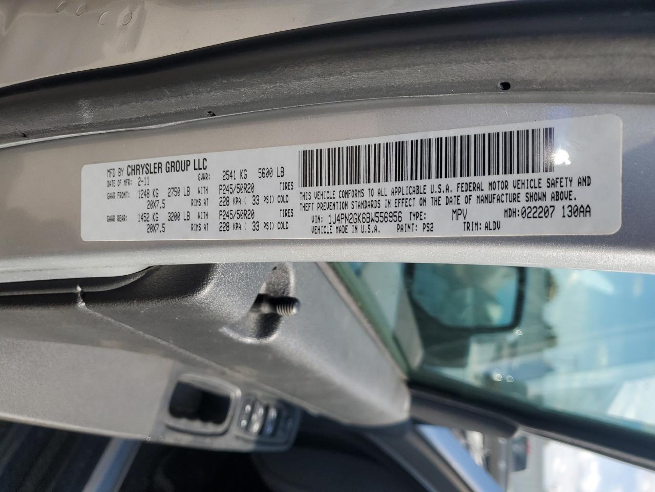 2011 Jeep Liberty Sport VIN: 1J4PN2GK6BW556956 Lot: 71639435