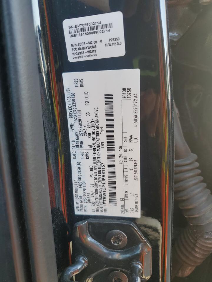 2018 Ford F150 Supercrew VIN: 1FTEW1CP1JFB81157 Lot: 80553985