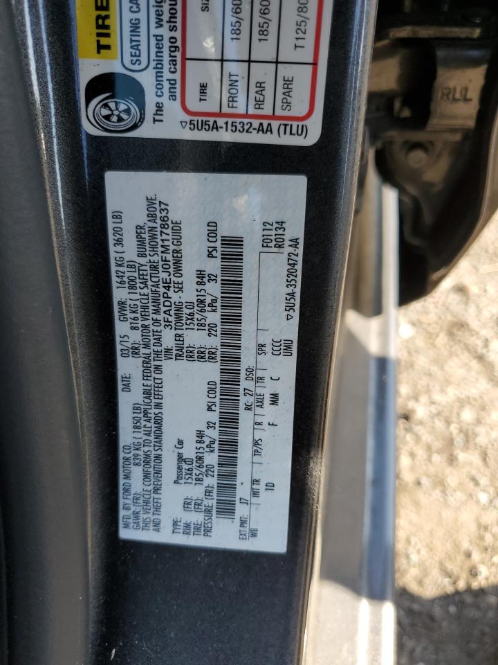 2015 Ford Fiesta Se VIN: 3FADP4EJ0FM178637 Lot: 81524185