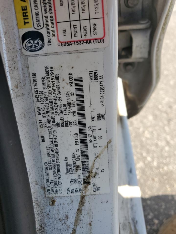 2015 Ford Fiesta Se VIN: 3FADP4BJ9FM157919 Lot: 80524325