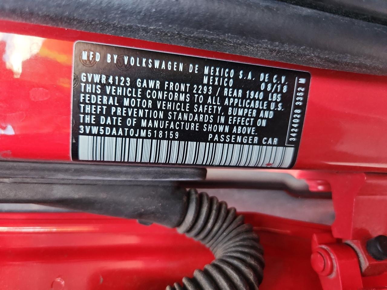 2018 Volkswagen Beetle S VIN: 3VW5DAAT0JM518159 Lot: 72081275