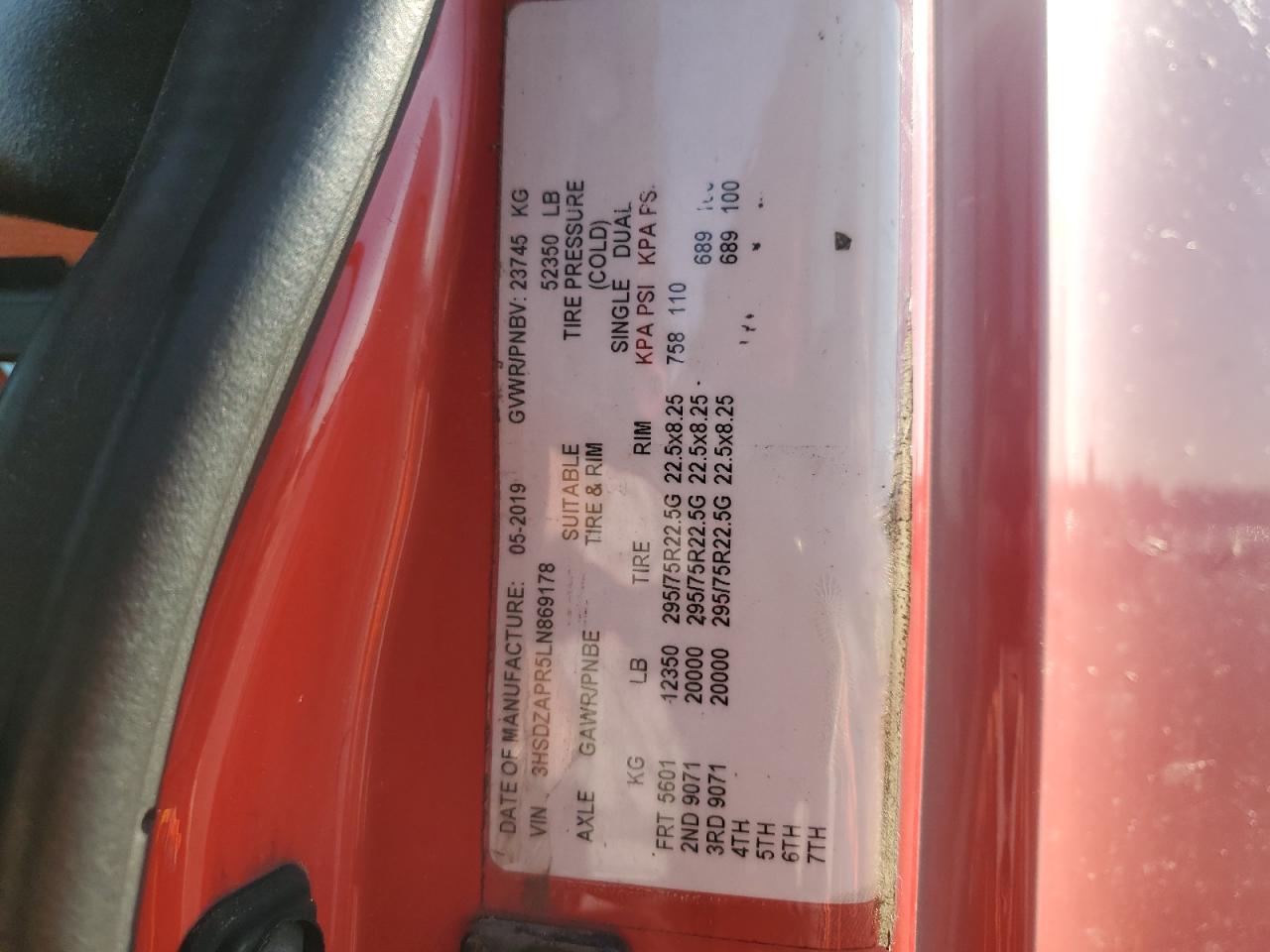 2020 International Lt625 Semi Truck VIN: 3HSDZAPR5LN869178 Lot: 71207495