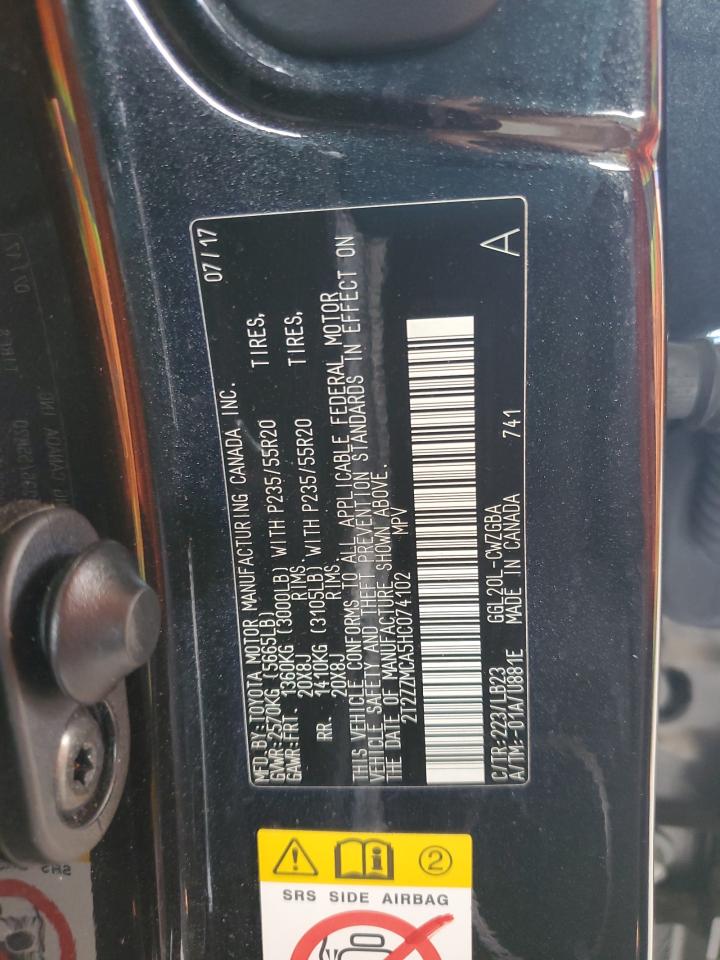 2017 Lexus Rx 350 Base VIN: 2T2ZZMCA5HC074102 Lot: 81839235