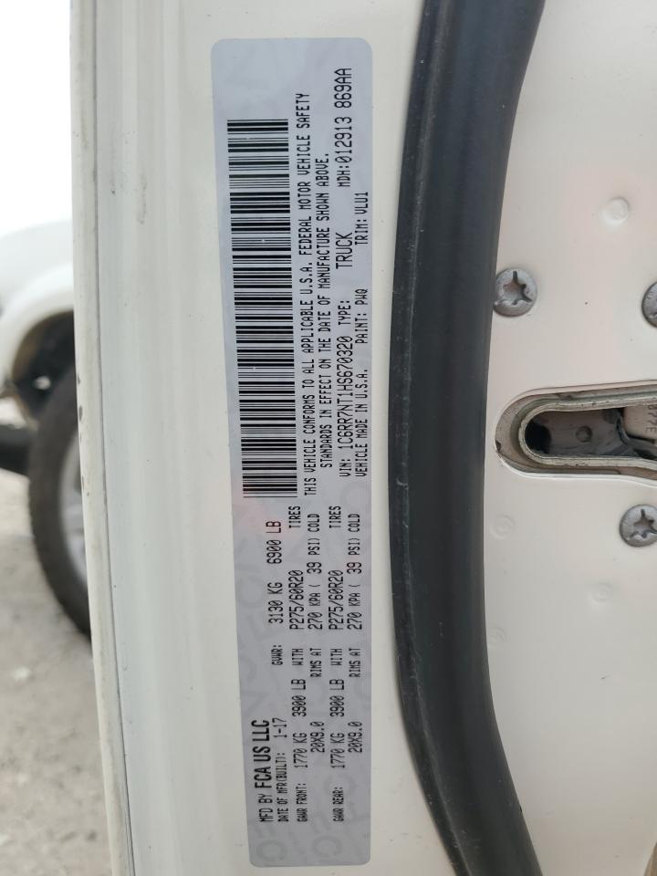 2017 Ram 1500 Laramie VIN: 1C6RR7NT1HS670320 Lot: 71259615