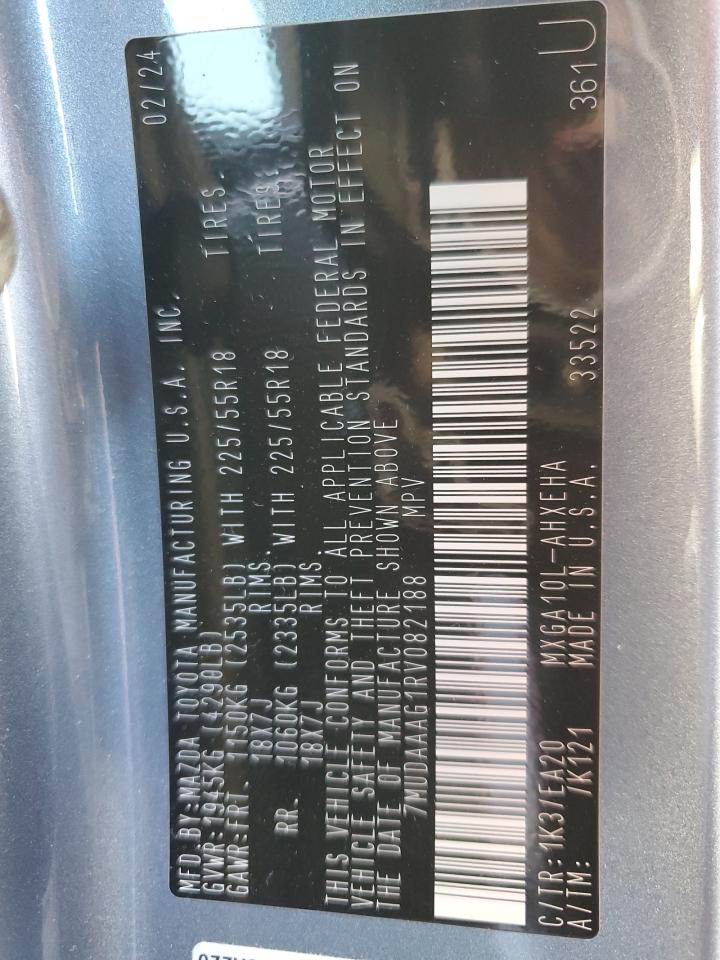 2024 Toyota Corolla Cross Xle VIN: 7MUDAAAG1RV082188 Lot: 72092835