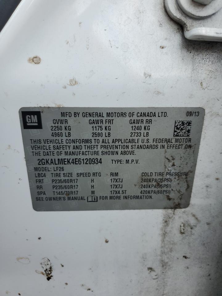 2014 GMC Terrain Sle VIN: 2GKALMEK4E6120934 Lot: 71731965