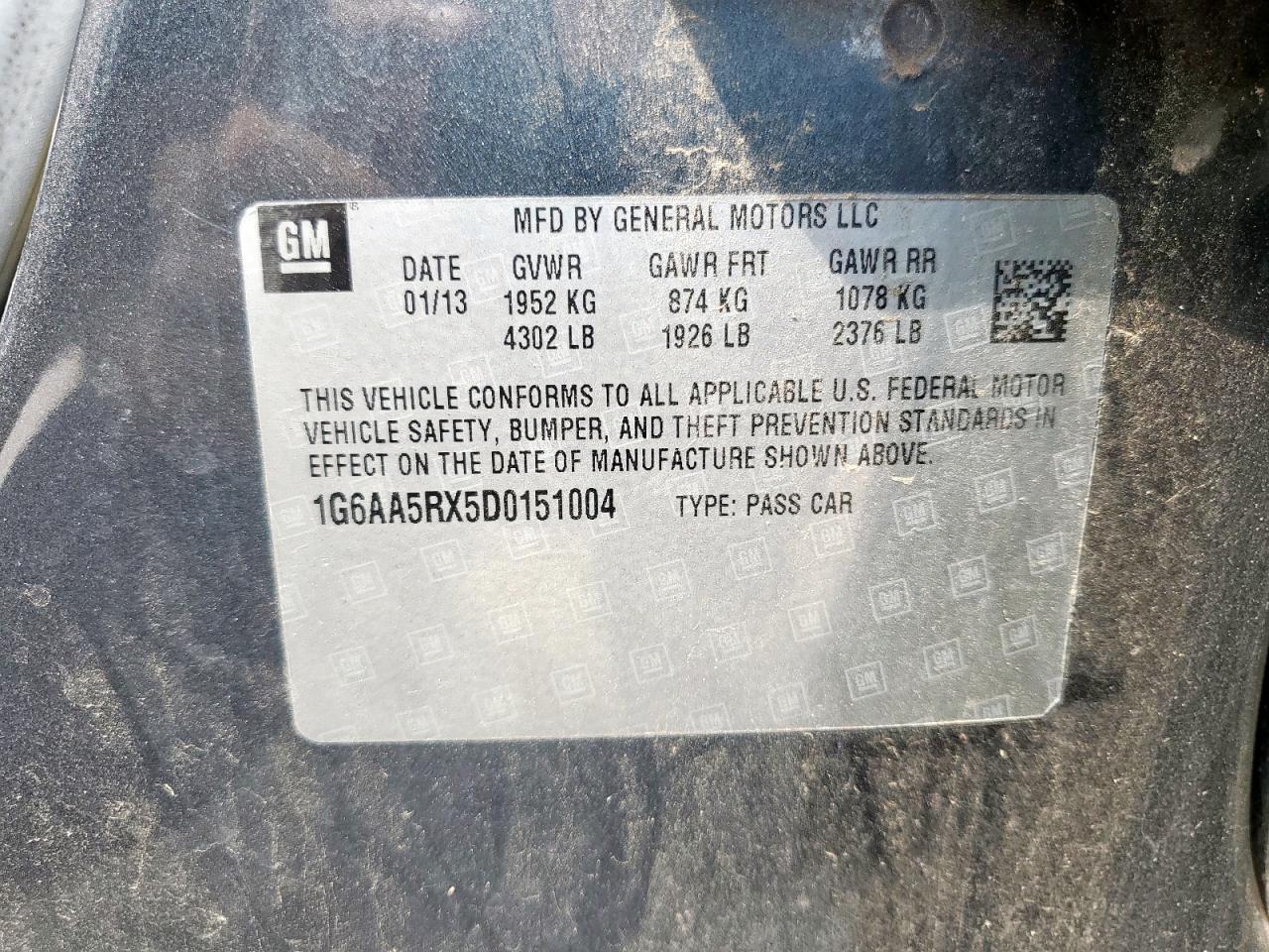 2013 Cadillac Ats VIN: 1G6AA5RX5D0151004 Lot: 81158315