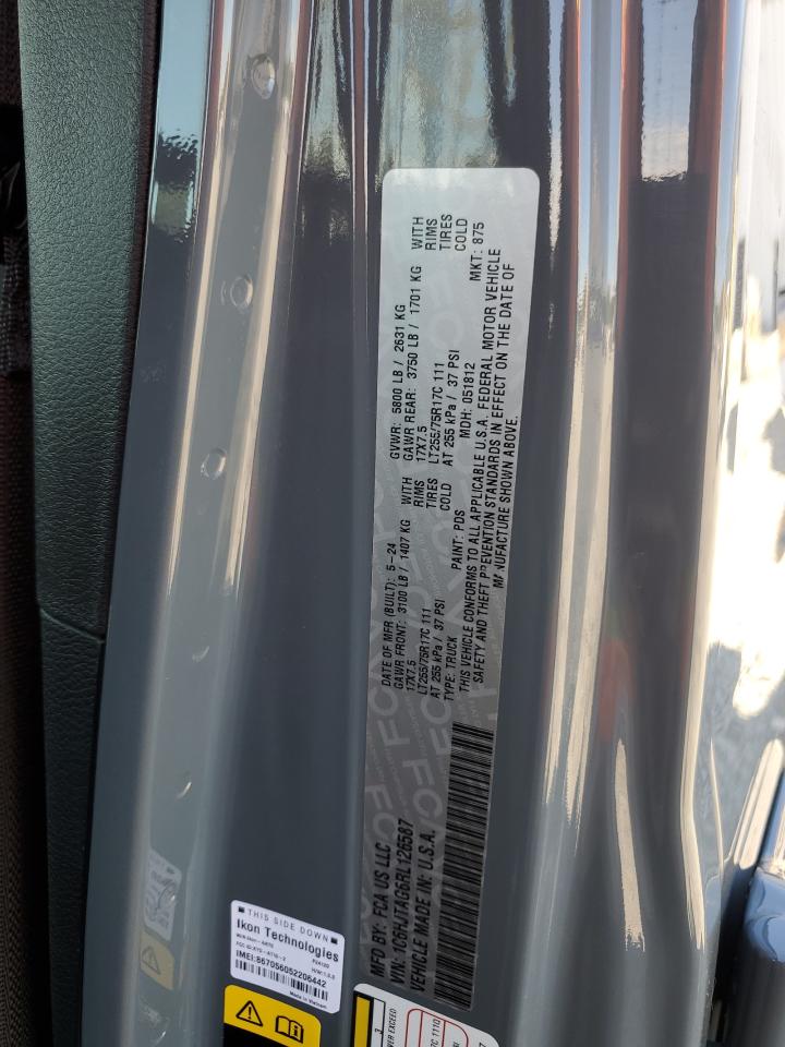 2024 Jeep Gladiator Sport VIN: 1C6HJTAG6RL126587 Lot: 71881905