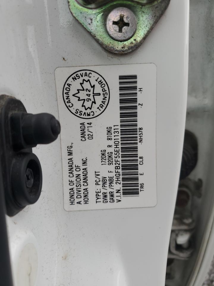 2014 Honda Civic Lx VIN: 2HGFB2F55EH011311 Lot: 83945155