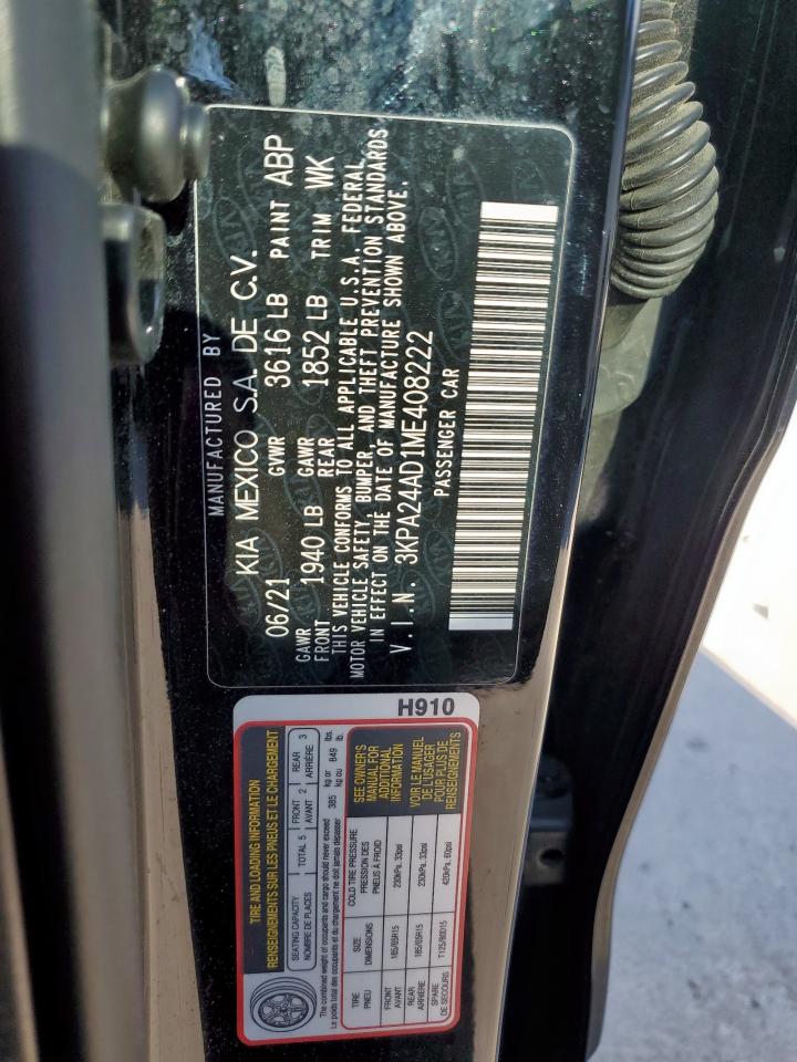 2021 Kia Rio Lx VIN: 3KPA24AD1ME408222 Lot: 83953715