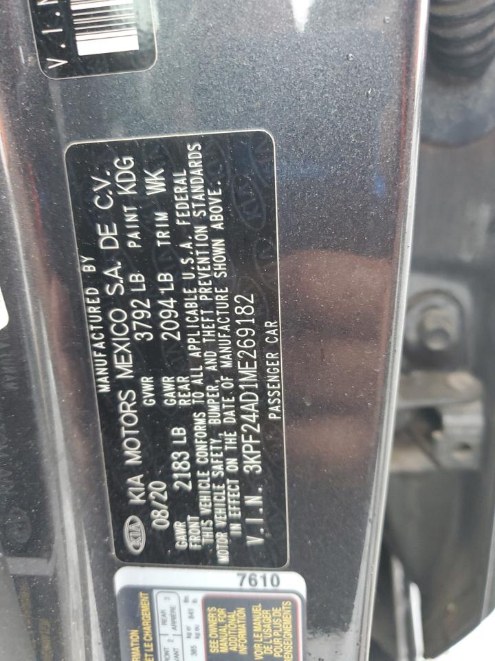 2021 Kia Forte Fe VIN: 3KPF24AD1ME269182 Lot: 84541105