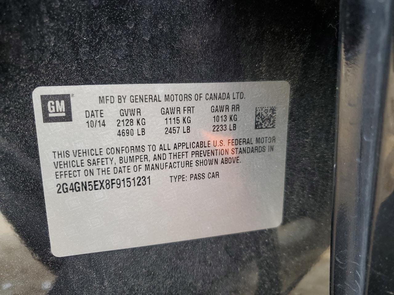 2015 Buick Regal Premium VIN: 2G4GN5EX8F9151231 Lot: 80964325