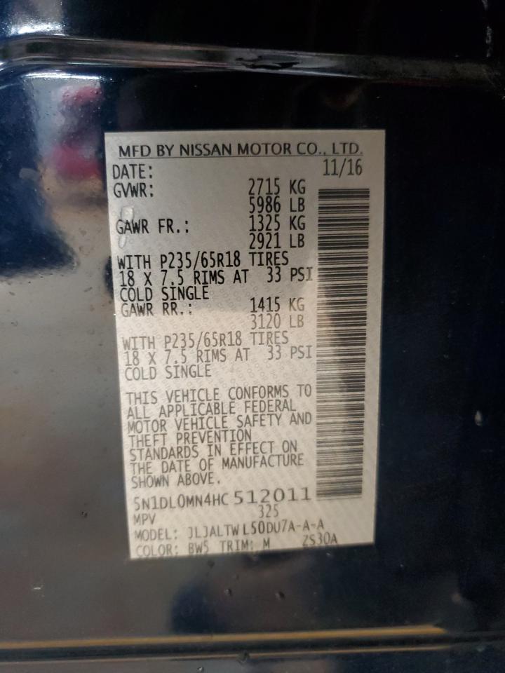 2017 Infiniti Qx60 VIN: 5N1DL0MN4HC512011 Lot: 82109755