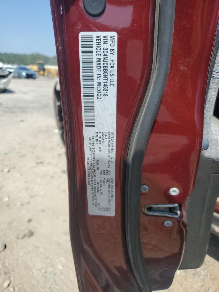 2022 Jeep Compass Latitude VIN: 3C4NJCBB6NT146318 Lot: 80716485