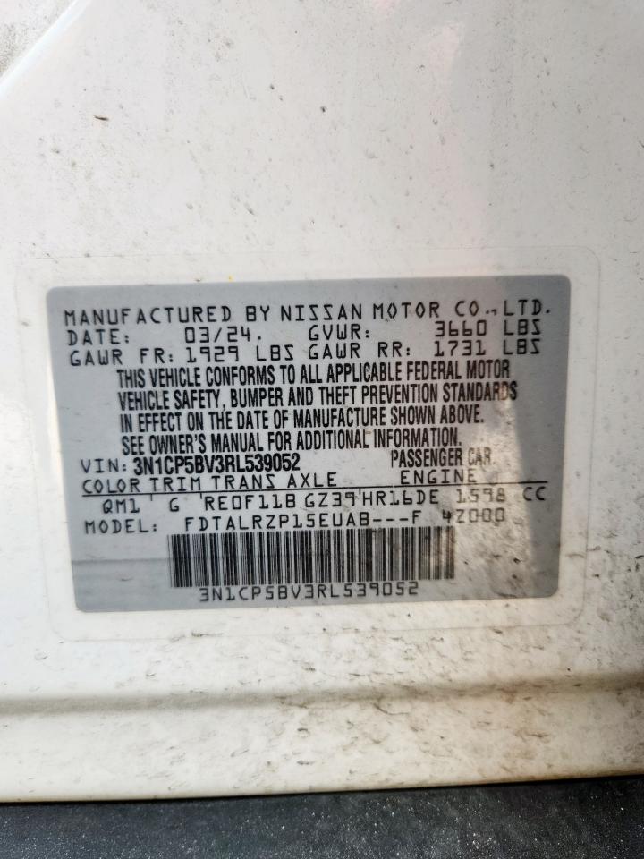 2024 Nissan Kicks S VIN: 3N1CP5BV3RL539052 Lot: 80930345