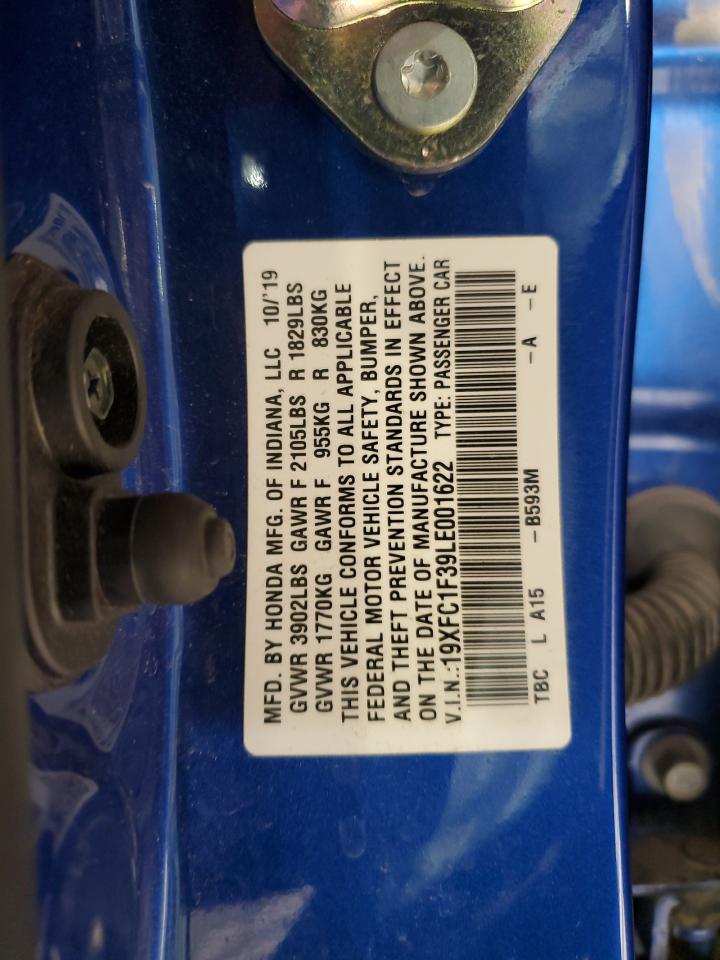 2020 Honda Civic Ex VIN: 19XFC1F39LE001622 Lot: 71954165