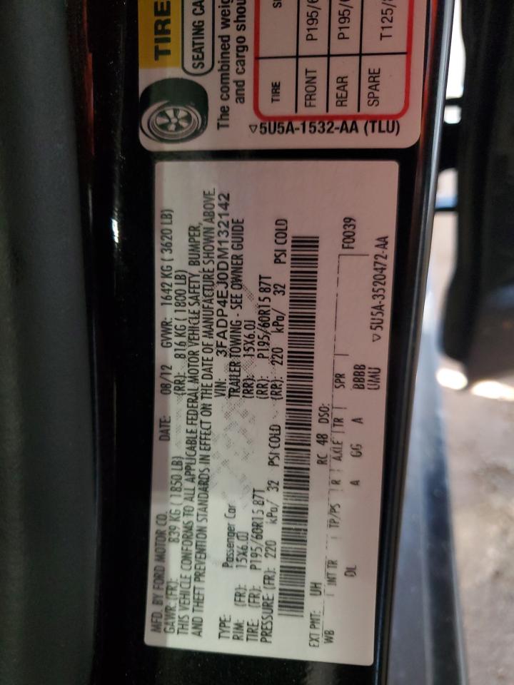 2013 Ford Fiesta Se VIN: 3FADP4EJ0DM132142 Lot: 81841205