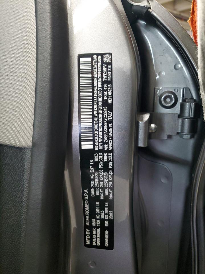 2019 Alfa Romeo Stelvio Ti VIN: ZASPAKBN7K7C33245 Lot: 70692395