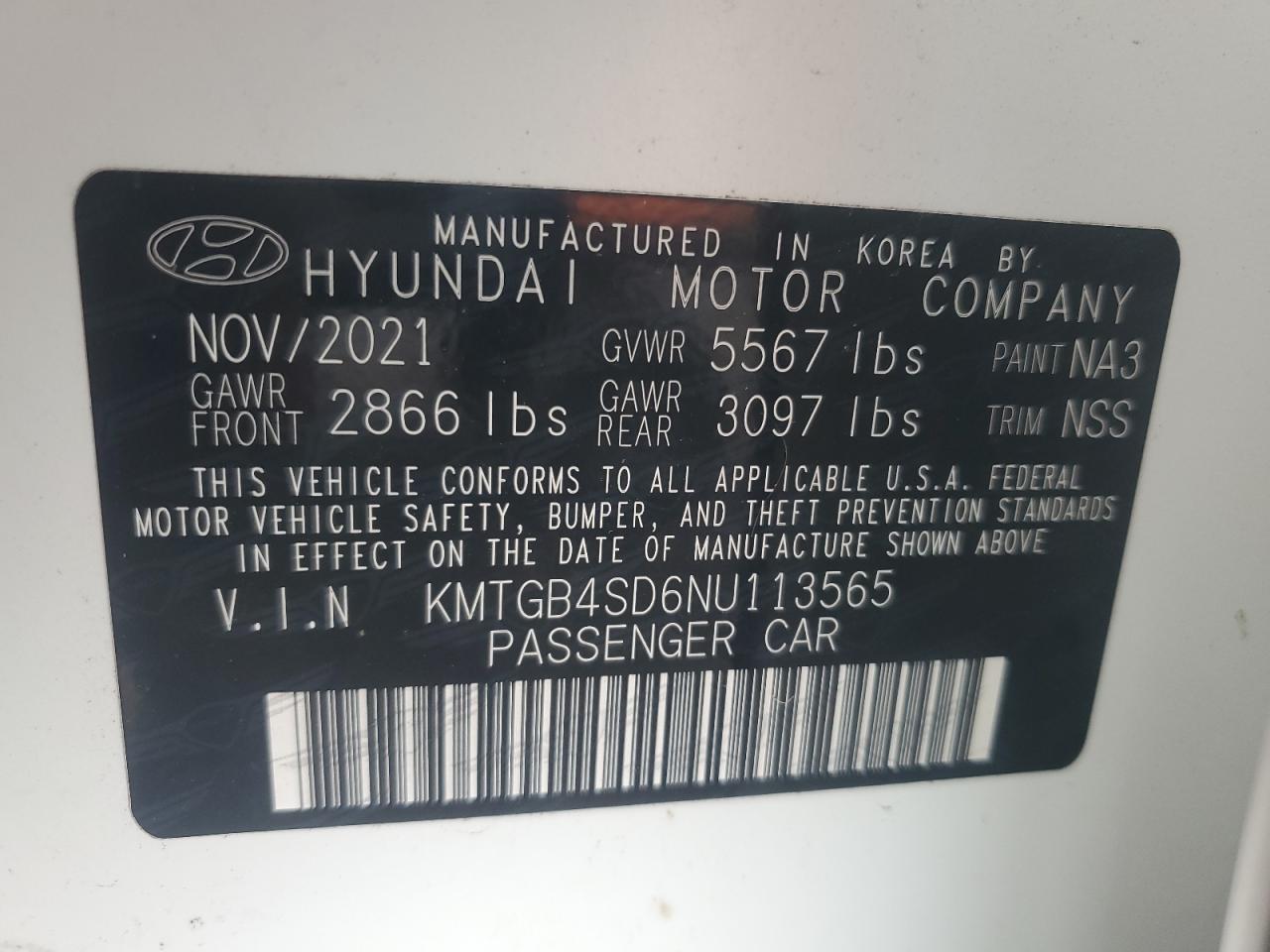 2022 Genesis G80 Sport Prestige VIN: KMTGB4SD6NU113565 Lot: 81100335