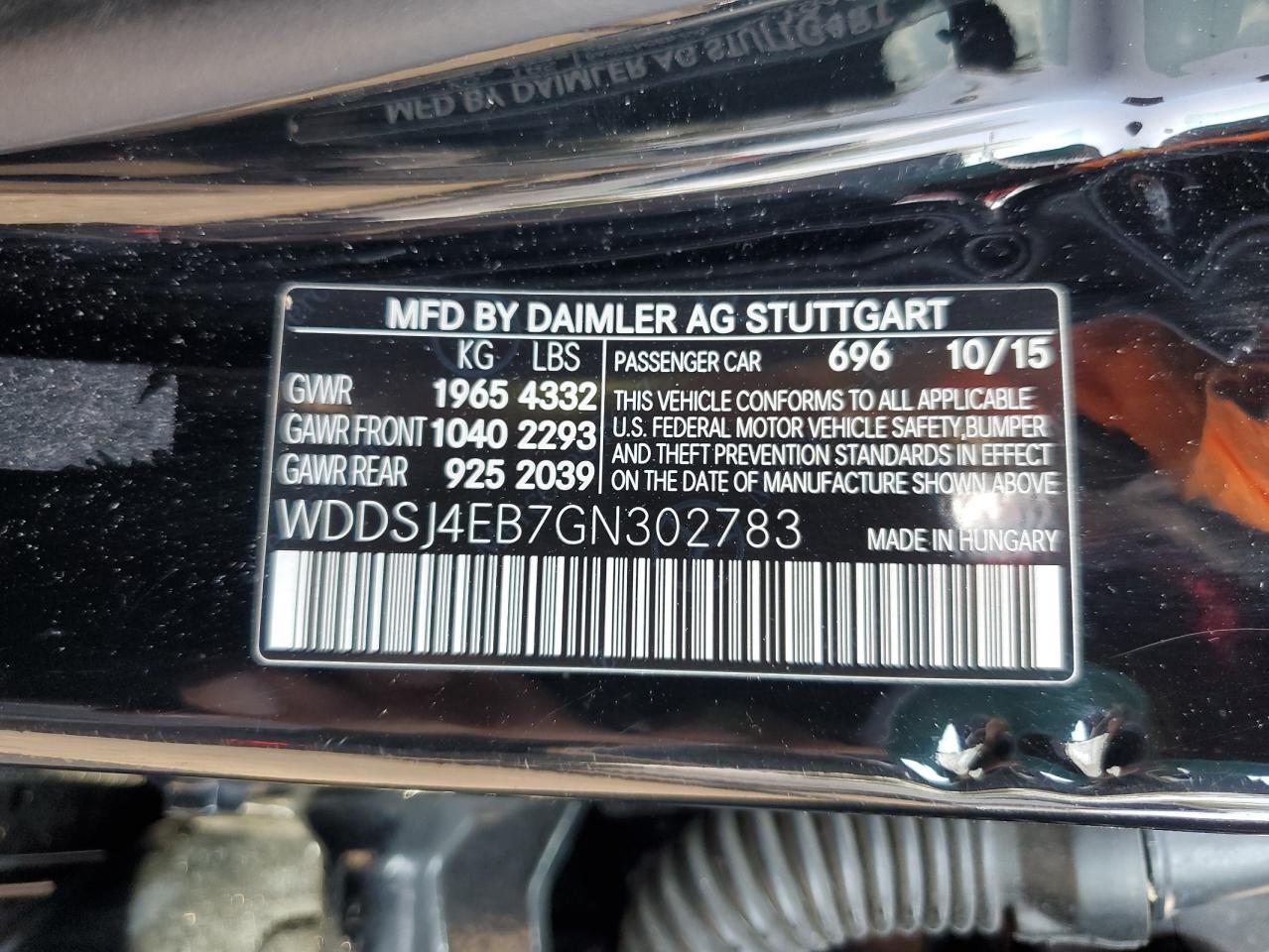 2016 Mercedes-Benz Cla 250 VIN: WDDSJ4EB7GN302783 Lot: 71473675