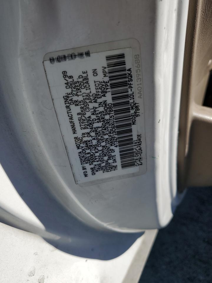 1999 Toyota Sienna Le VIN: 4T3ZF13C6XU157880 Lot: 72007785