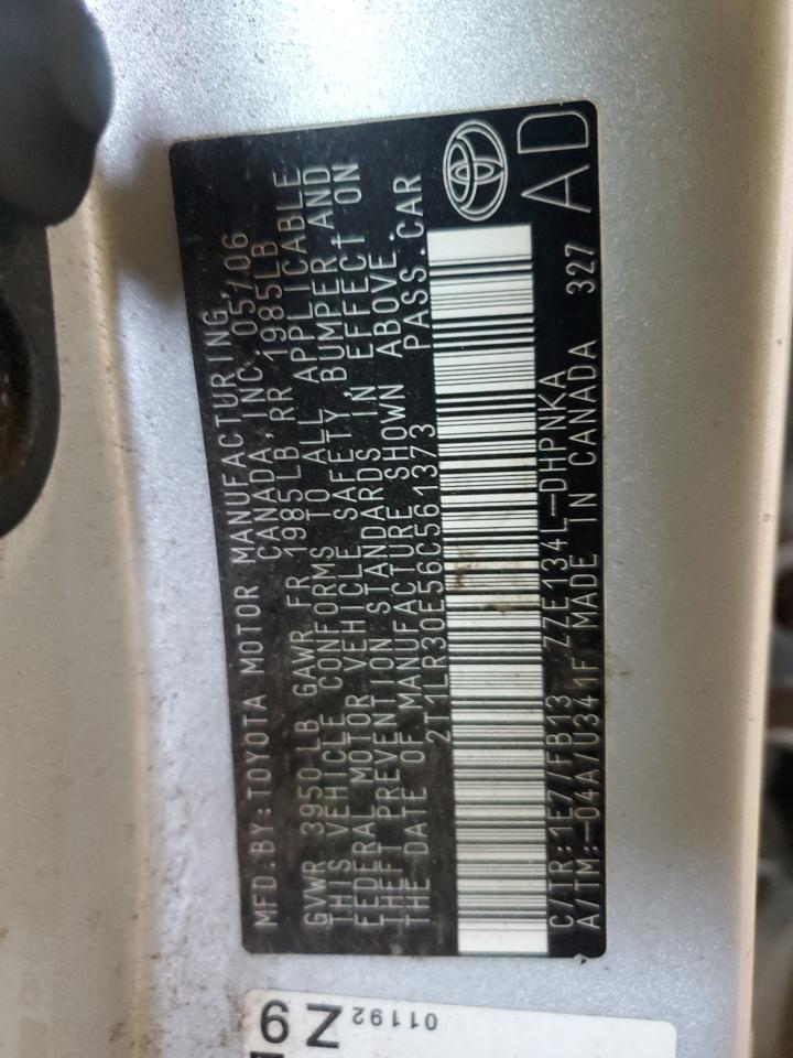 2006 Toyota Corolla Matrix Base VIN: 2T1LR30E56C561373 Lot: 81545845