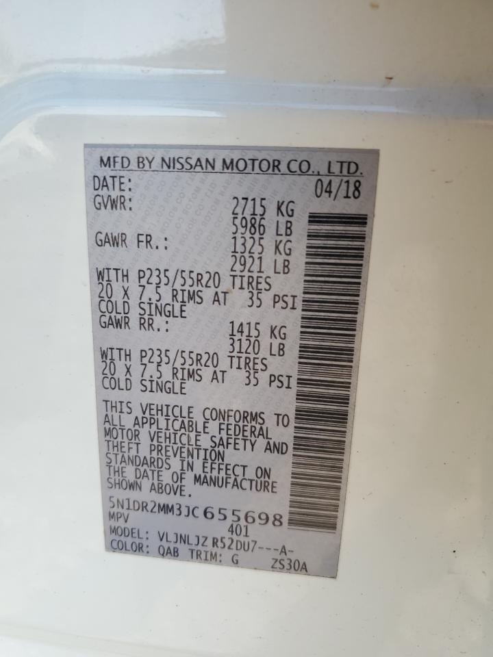 2018 Nissan Pathfinder S VIN: 5N1DR2MM3JC655698 Lot: 84392535