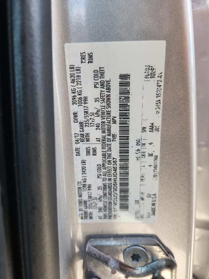 2017 Ford Escape Se VIN: 1FMCU0GD5HUD45387 Lot: 81586415