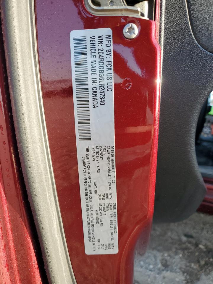 2020 Dodge Grand Caravan Se VIN: 2C4RDGBG6LR247340 Lot: 83940385