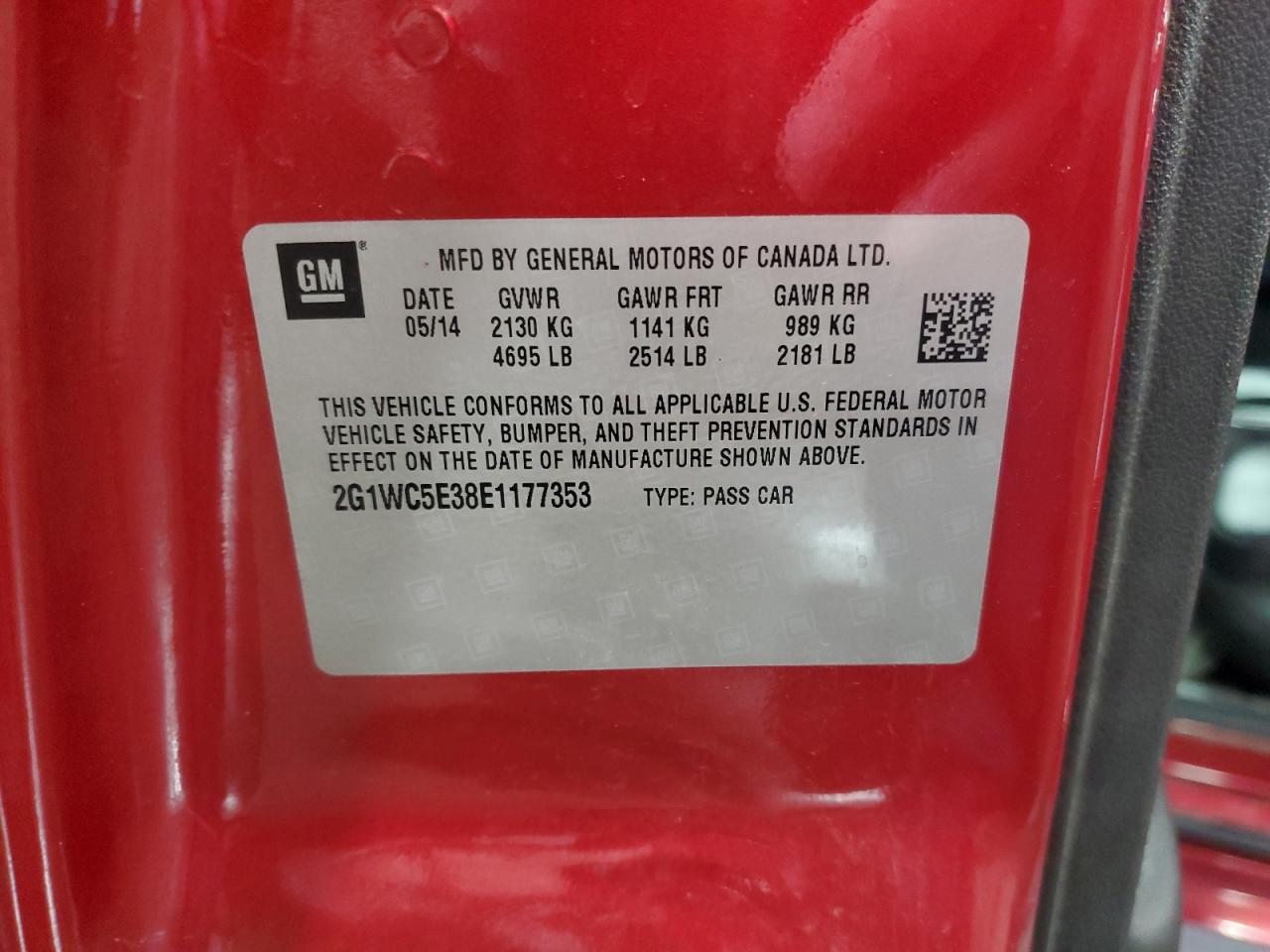 2014 Chevrolet Impala Limited Ltz VIN: 2G1WC5E38E1177353 Lot: 80814715