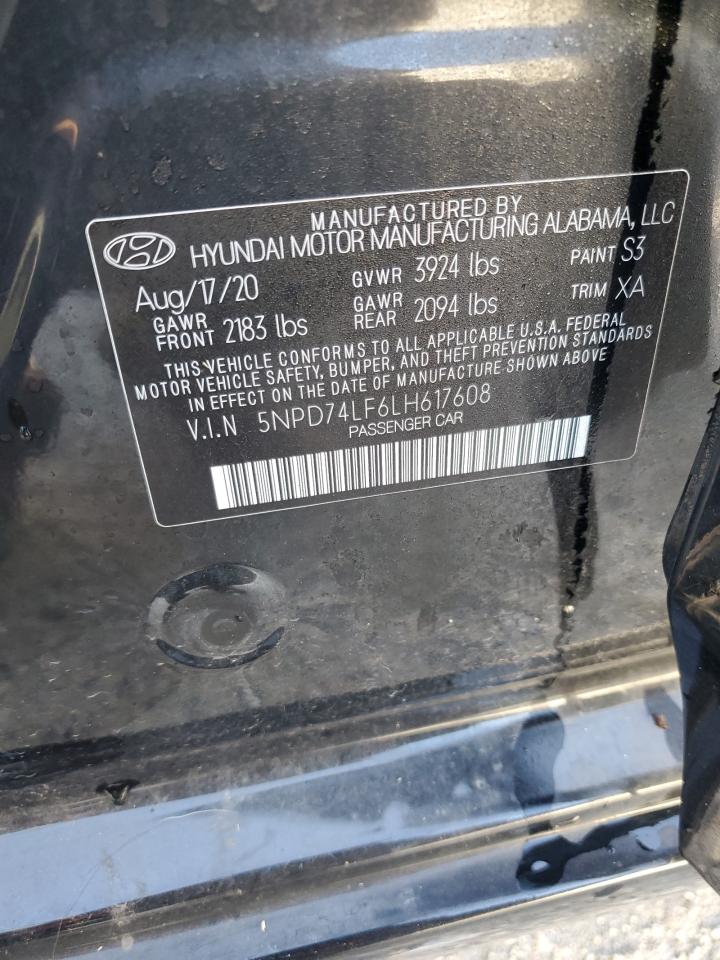 2020 Hyundai Elantra Se VIN: 5NPD74LF6LH617608 Lot: 83932645