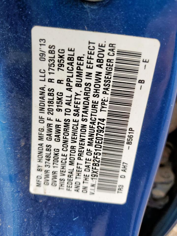 2013 Honda Civic Lx VIN: 19XFB2F51DE079274 Lot: 80196815