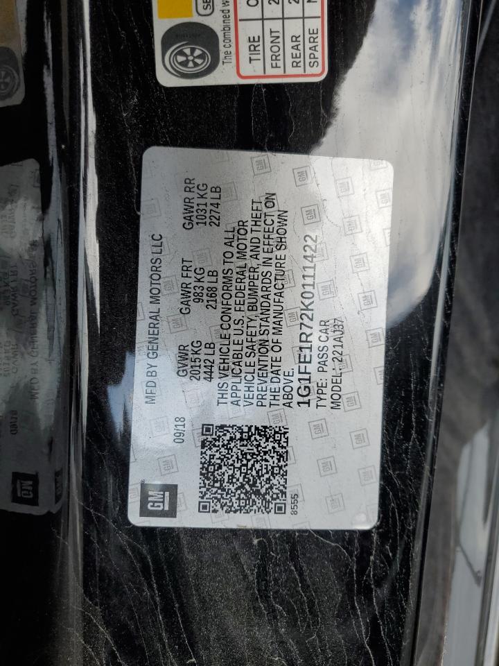 2019 Chevrolet Camaro Ss VIN: 1G1FE1R72K0111422 Lot: 80393475