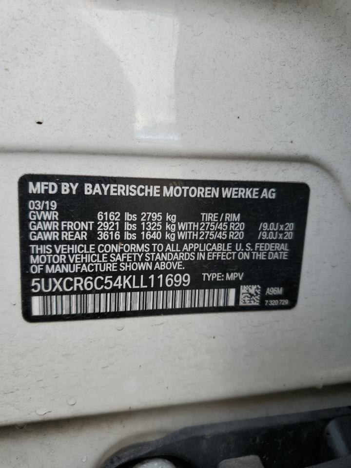 2019 BMW X5 xDrive40I VIN: 5UXCR6C54KLL11699 Lot: 71480785